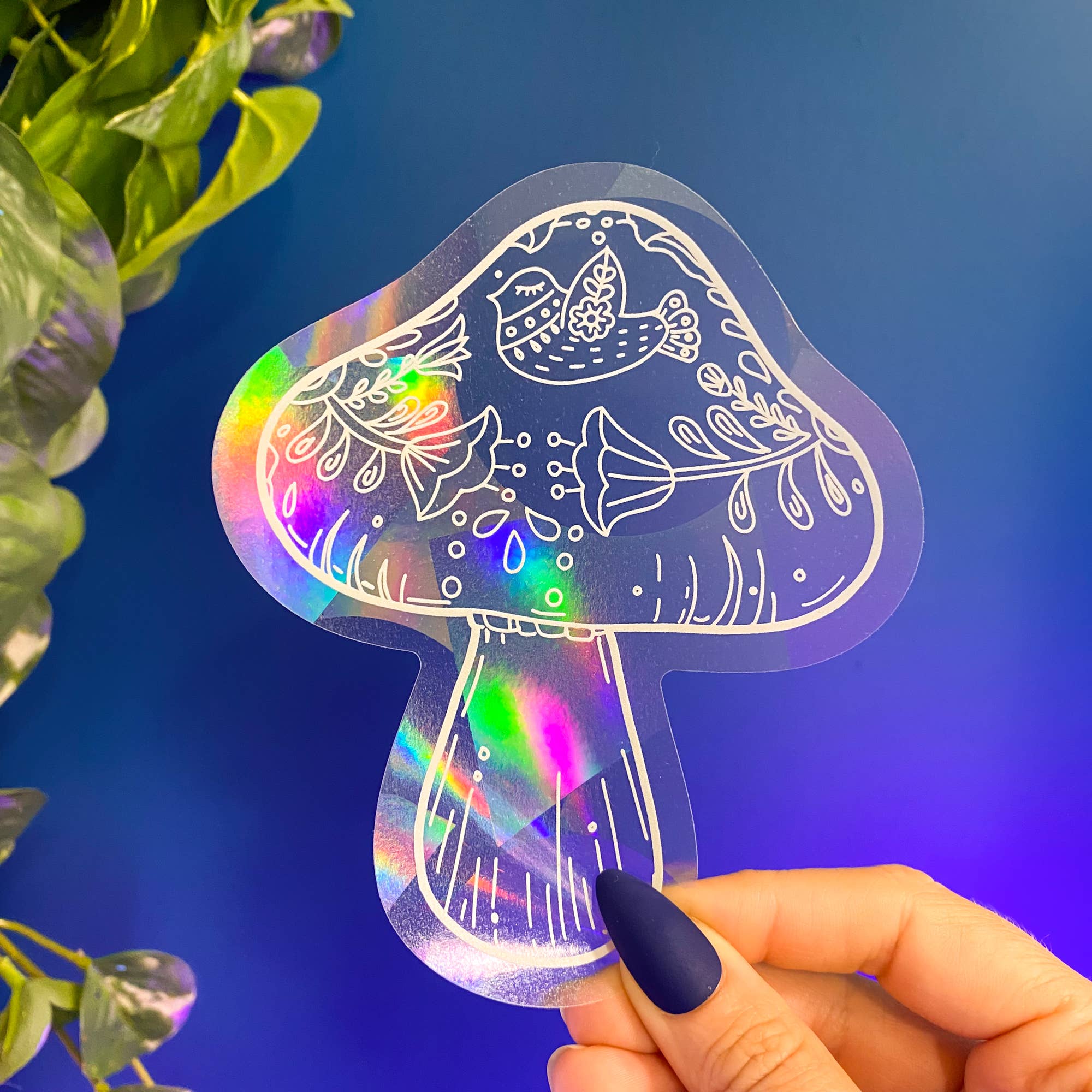 Chelzart - Wholesale Suncatcher - Boho Mushroom Rainbow Suncatcher Decal | Mushroom Accessory6