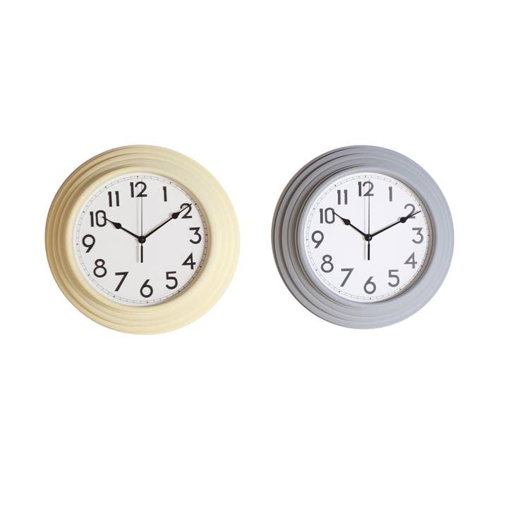 B&B - Wholesale Wall Clock - Wall Clock, Plastic, Gray/Cream Color, 30X8X30cm