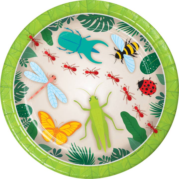 Insect Party Dessert Paper Plates (16 Count) for wholesale by Home & Hoopla