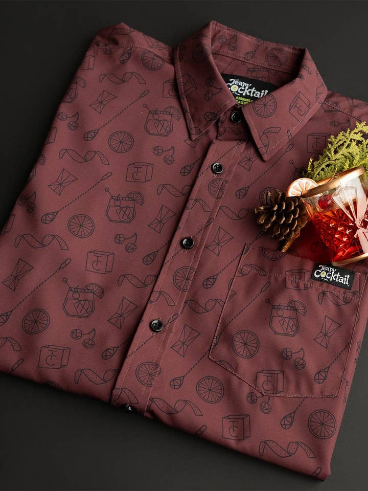 Team Cocktail - Wholesale Button Down Shirt - Unisex - Old Fashioned Classic Cocktail Unisex Button Up Shirt7