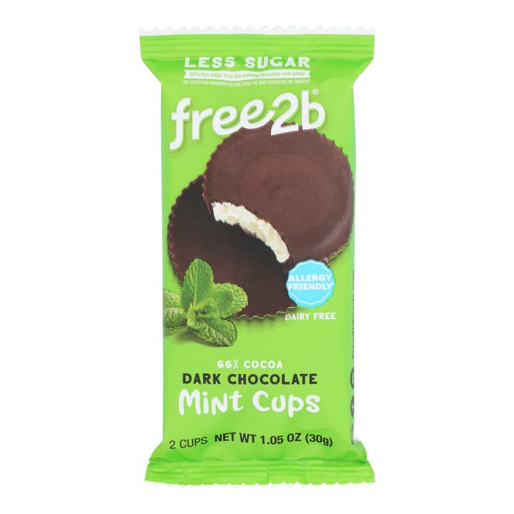 Free 2 B - Mint Cups Dark Chocolate 2 Cup - Case Of 12 - 1.05 Ounces for wholesale by Ware Spark