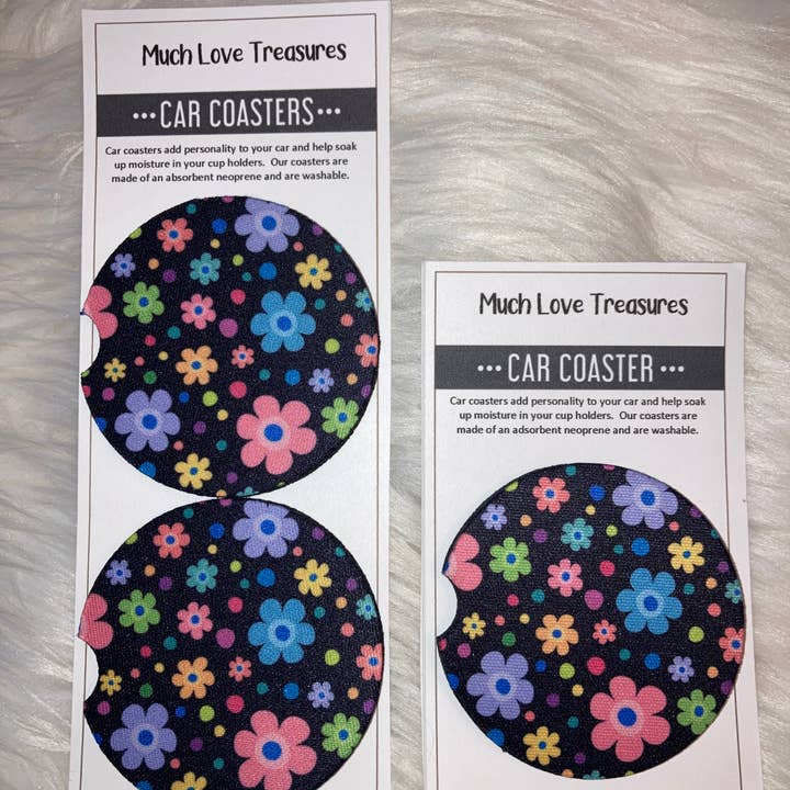 Multi Flowers Car Coaster for wholesale by Much Love Treasures