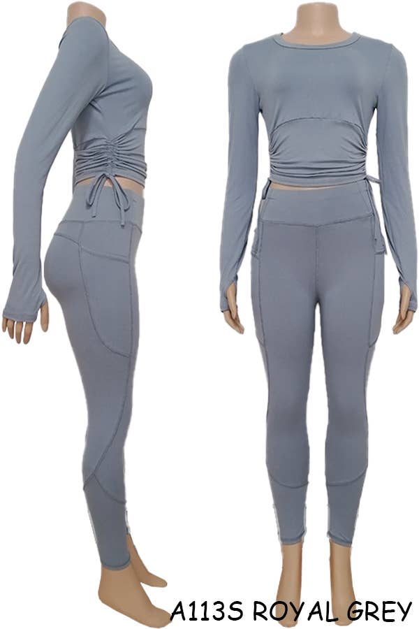 SSImport - Wholesale Activewear Set - Women's - A113S SPORTS YOGA POCKET LEGGINGS TOPS SETS MIX SIZES 12PCS21