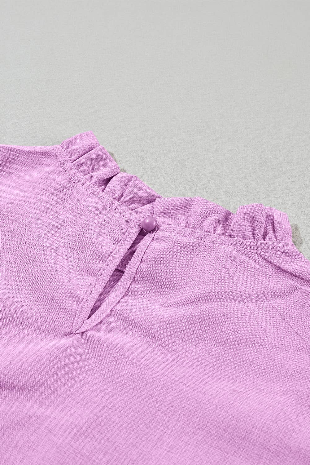 PartyEight - Vente Chemisier – femme - Haut à manches volantées et festonnées de couleur unie6