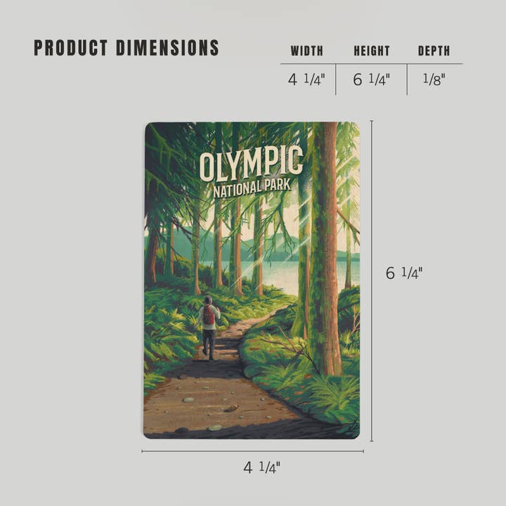 Lantern Press - Wholesale Postcard - WOOD POSTCARD Olympic National Park, Walk in the Woods