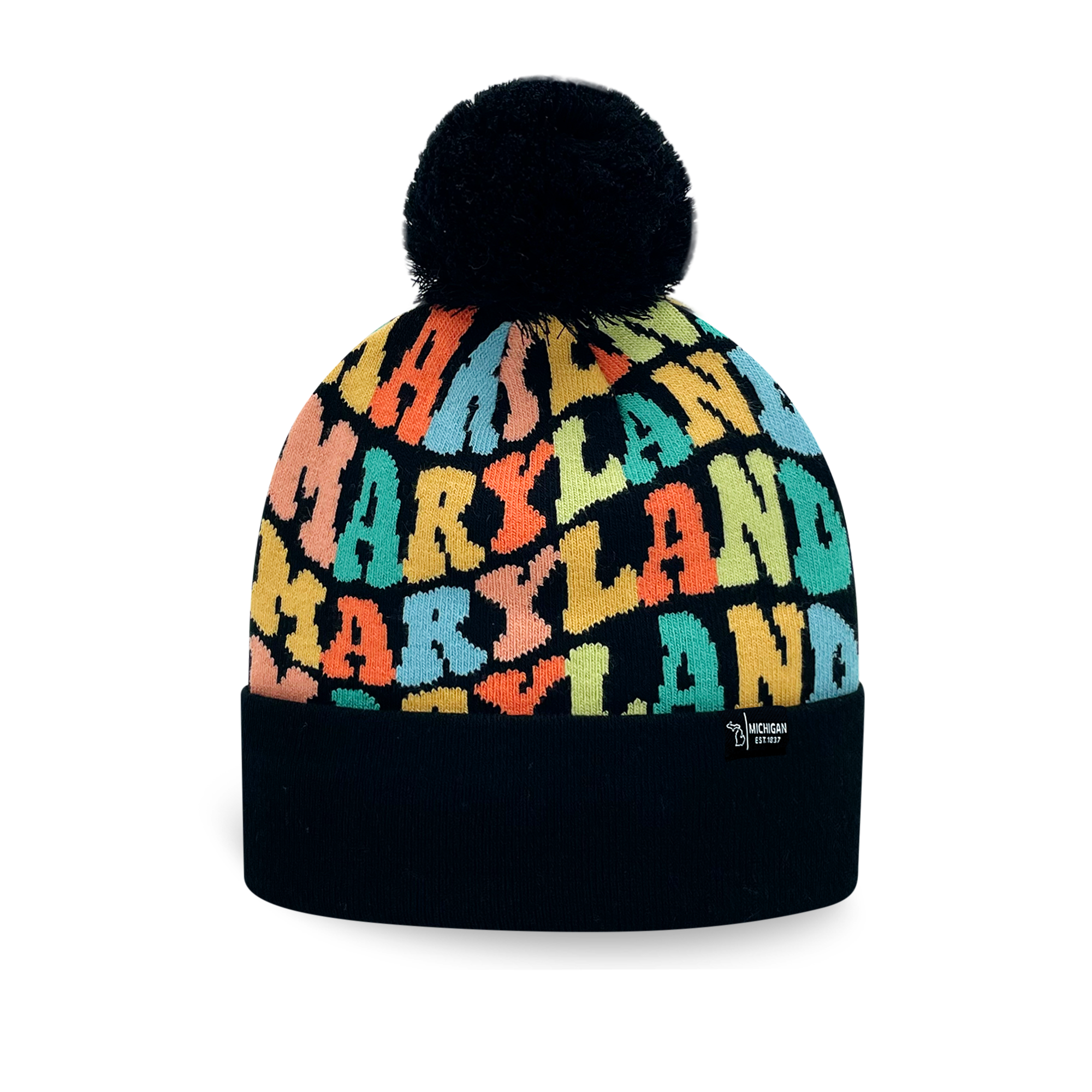 Northern Icons Creations INC - Wholesale Beanie - Unisex - MARYLAND Colorful Knit Pom Pom Beanie - Warm Retro Winter Hat0
