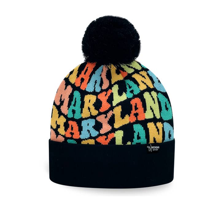 Northern Icons Creations INC - Wholesale Beanie - Unisex - MARYLAND Colorful Knit Pom Pom Beanie - Warm Retro Winter Hat
