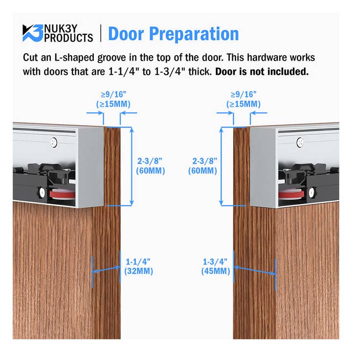 Nuk3y - Wholesale Knob/Pull - Nuk3y Concealed Sliding Door Hardware with Soft Close3