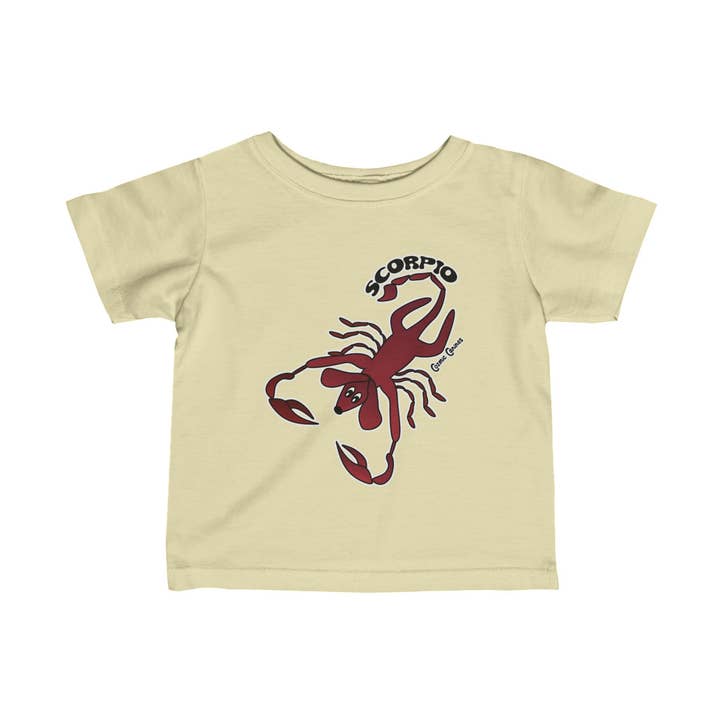 Scorpio Dog Zodiac Cartoon Fine Jersey T-shirt voor kinderen voor wholesale door Cozmic Canines