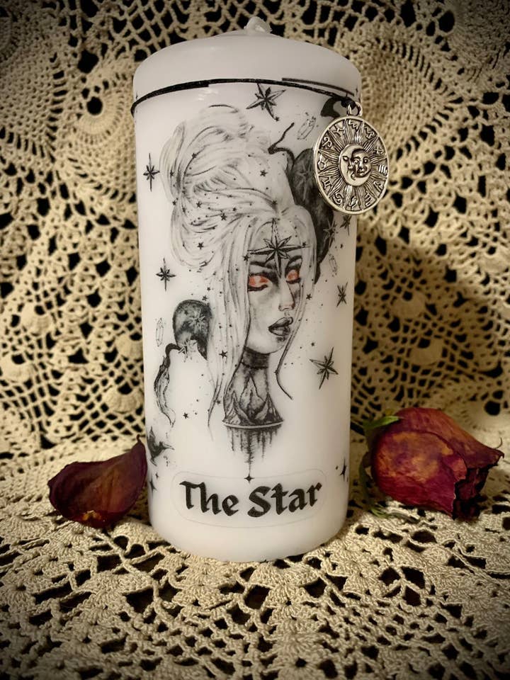 The Star Tarot Card Decor Candle for wholesale by Krimson Canvas