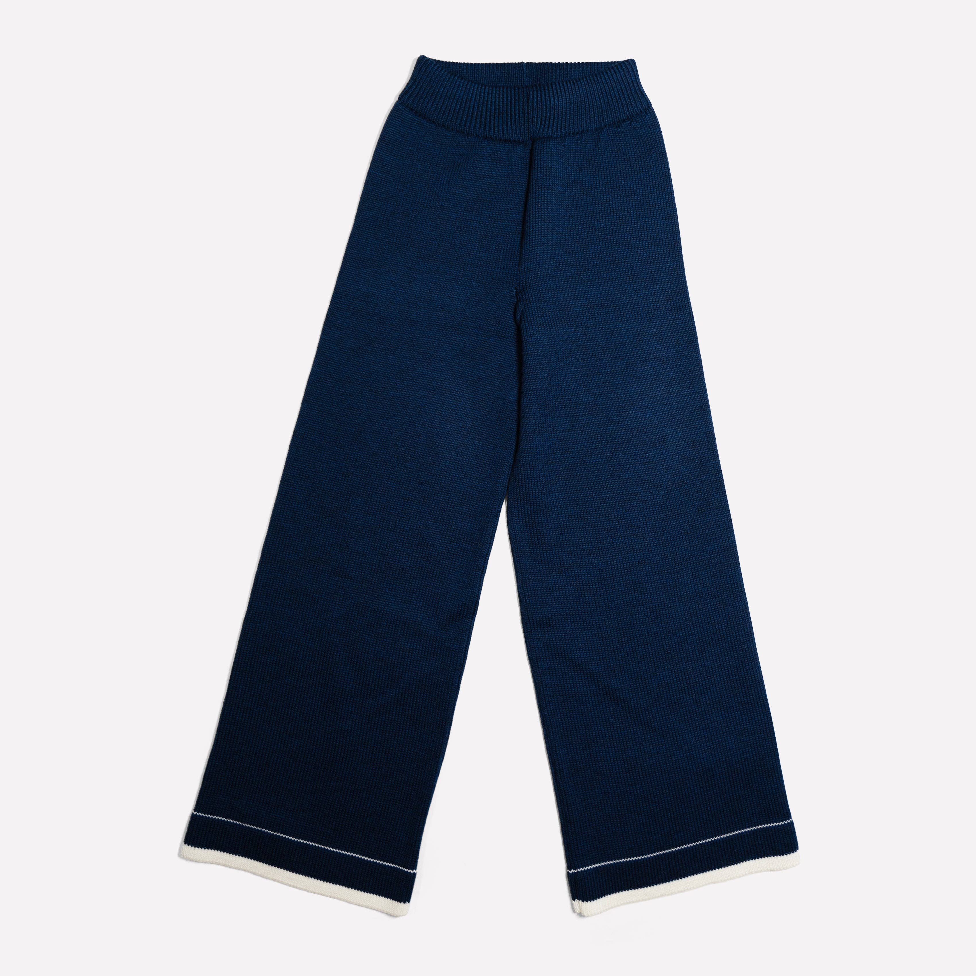 GiGi Knitwear - Wholesale Pants - Women's - Lara Knit Pants in Navy & Ivory0