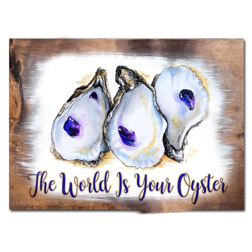 Map Mom - Wholesale Art Print - 11x16 Wood Plank Art- The World Is Your Oyster1