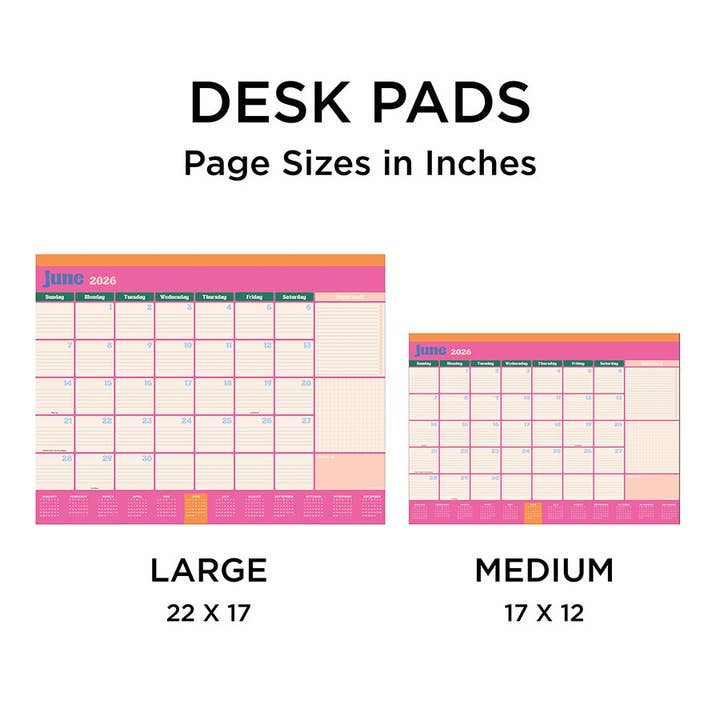 TF Publishing - Paper Goods - Wholesale Calendar - 2026 Sherbet Large Desk Pad Monthly Blotter Calendar3