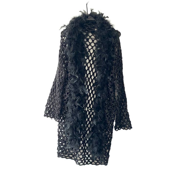 made to order crochet feather cardigan for wholesale by MOLLY SMILES
