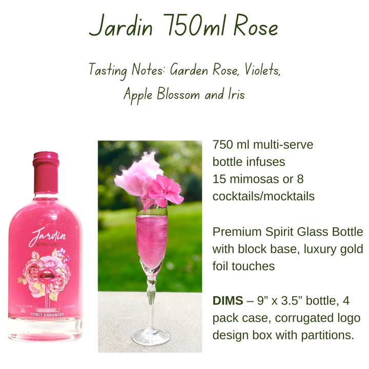 Jardin Infusion Florale - Wholesale Cocktail Mix/Syrup - JARDIN PREMIUM Rose Mixer for Cocktails and Mocktails