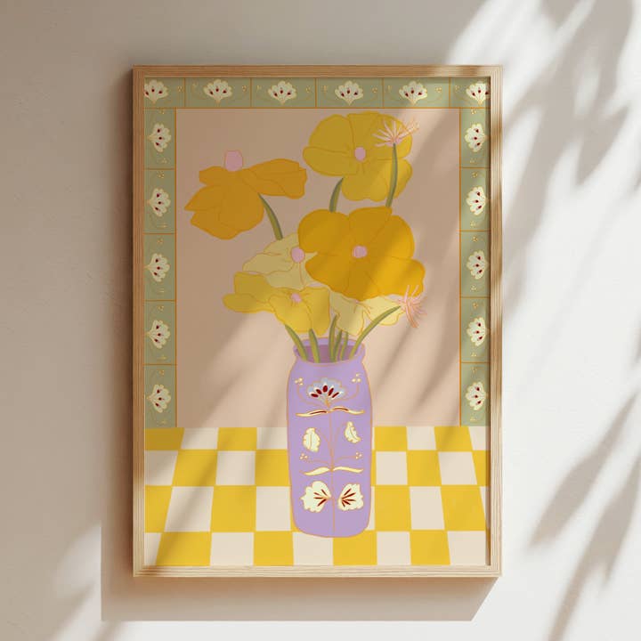 Pastel Poppies Art Print | Spring Flowers Wall Decor for wholesale by Elsa Eleni