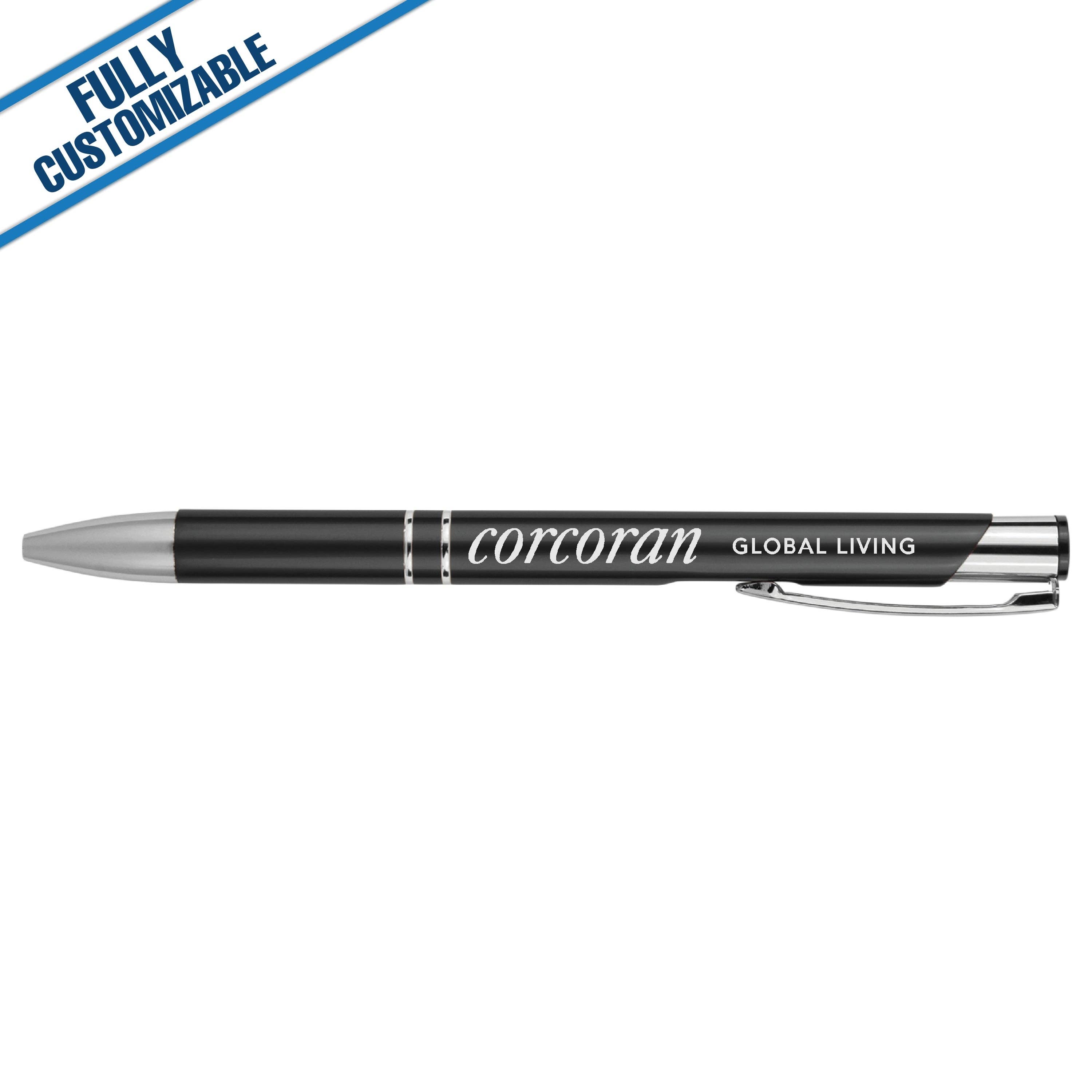GiftWorksPlus - Wholesale Pen - Silver Trim Metal Pen - Fully Customizable0