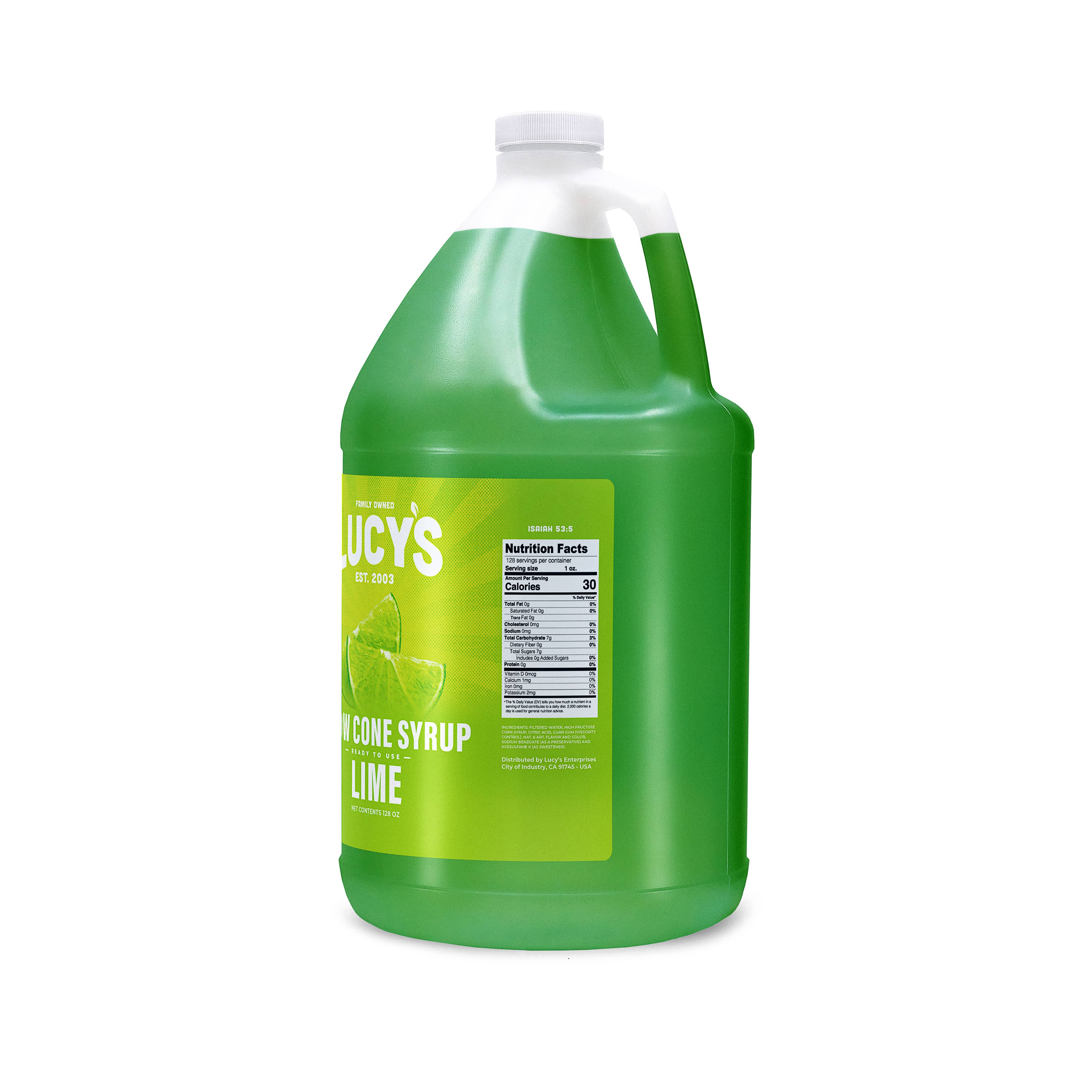 Lucy's - Wholesale Flavored Syrup - Lime Snow Cone Syrup - 128oz1