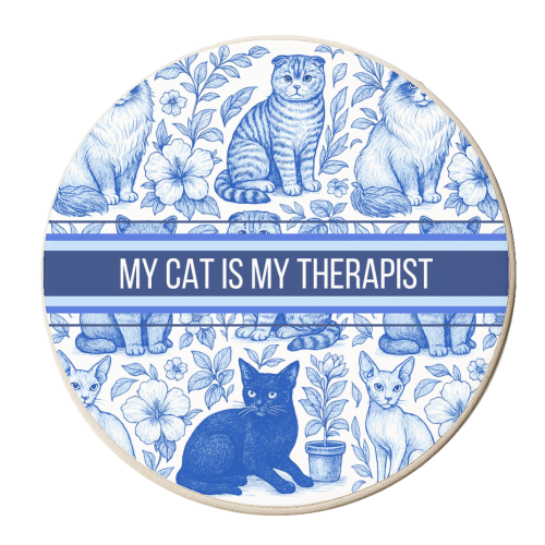 ART WOW – wholesale Coasters – Coasters 'My Cat Is My Therapist toile'2