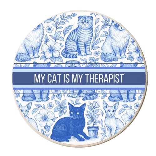 ART WOW – wholesale Coasters – Coasters 'My Cat Is My Therapist toile'2