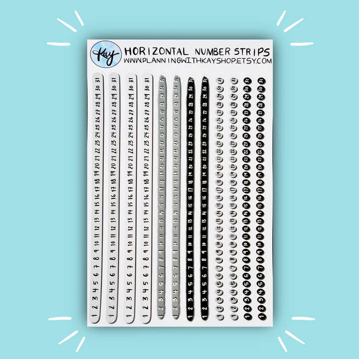 Horizontale Zahlenleiste für den Großhandel von Planning With Kay