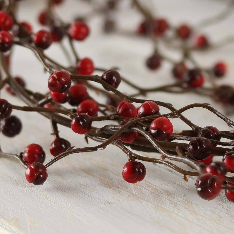 Factory Direct Craft - Wholesale Kerstdecoratie - Weerbestendige Mini Rood en Bourgondisch Wildbessen Guirlande2