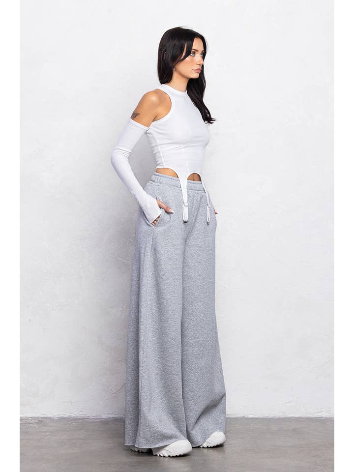 No Vacancy - Vendita all'ingrosso Pantaloni sportivi/da jogging loungewear - Donna - Pantaloni sportivi casual in pile a gambe larghe8