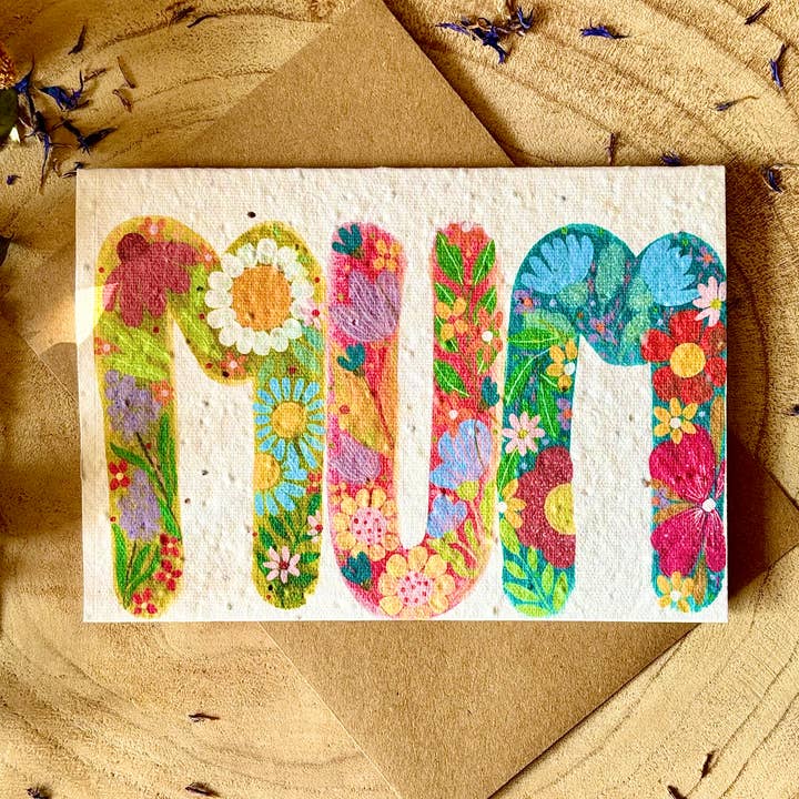 Plantable Seed Paper Birthday Card, Blank Inside for wholesale by Erika's Whimsical Art