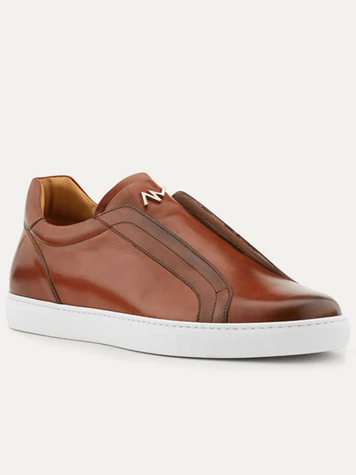 Ace Marks - Wholesale Slip On Sneakers - Men's - Elastic Slip On Sneaker In Cognac Nicol1