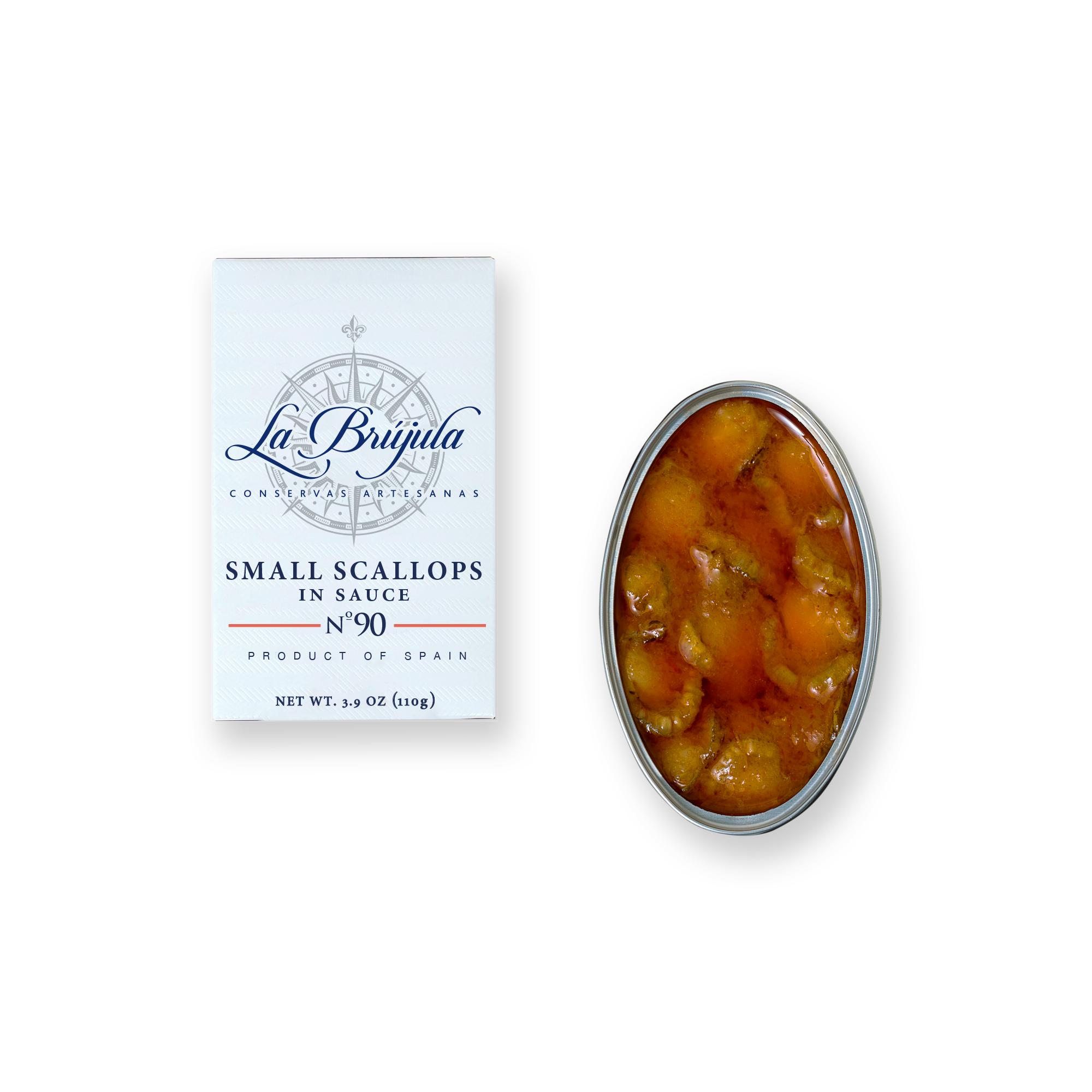 Conservas La Brújula - Wholesale Tinned Fish - Small Scallops In Sauce OL120. LB900