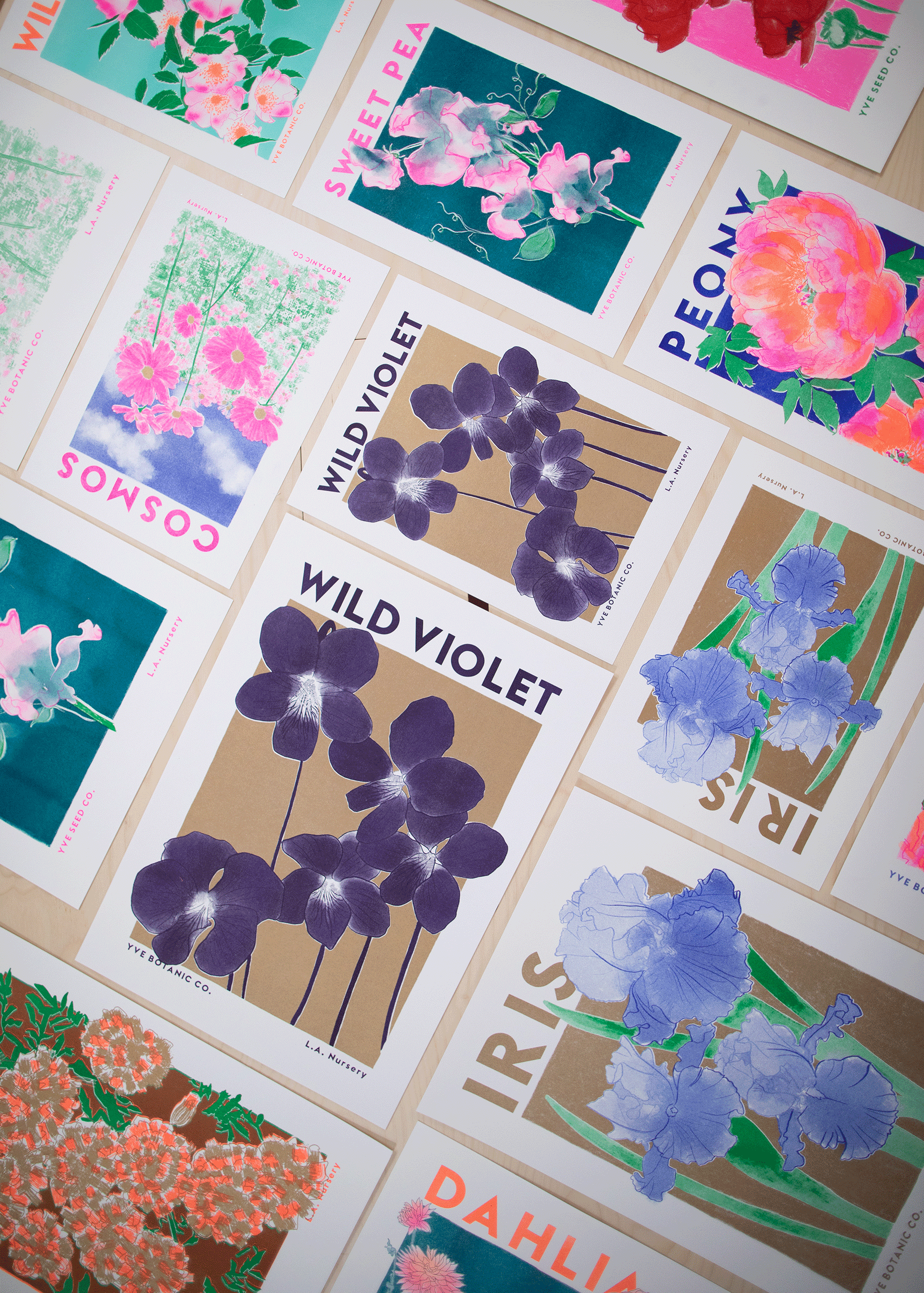 Eve Print Studio. – wholesale Konsttryck – Vild violett blomma risografitryck1