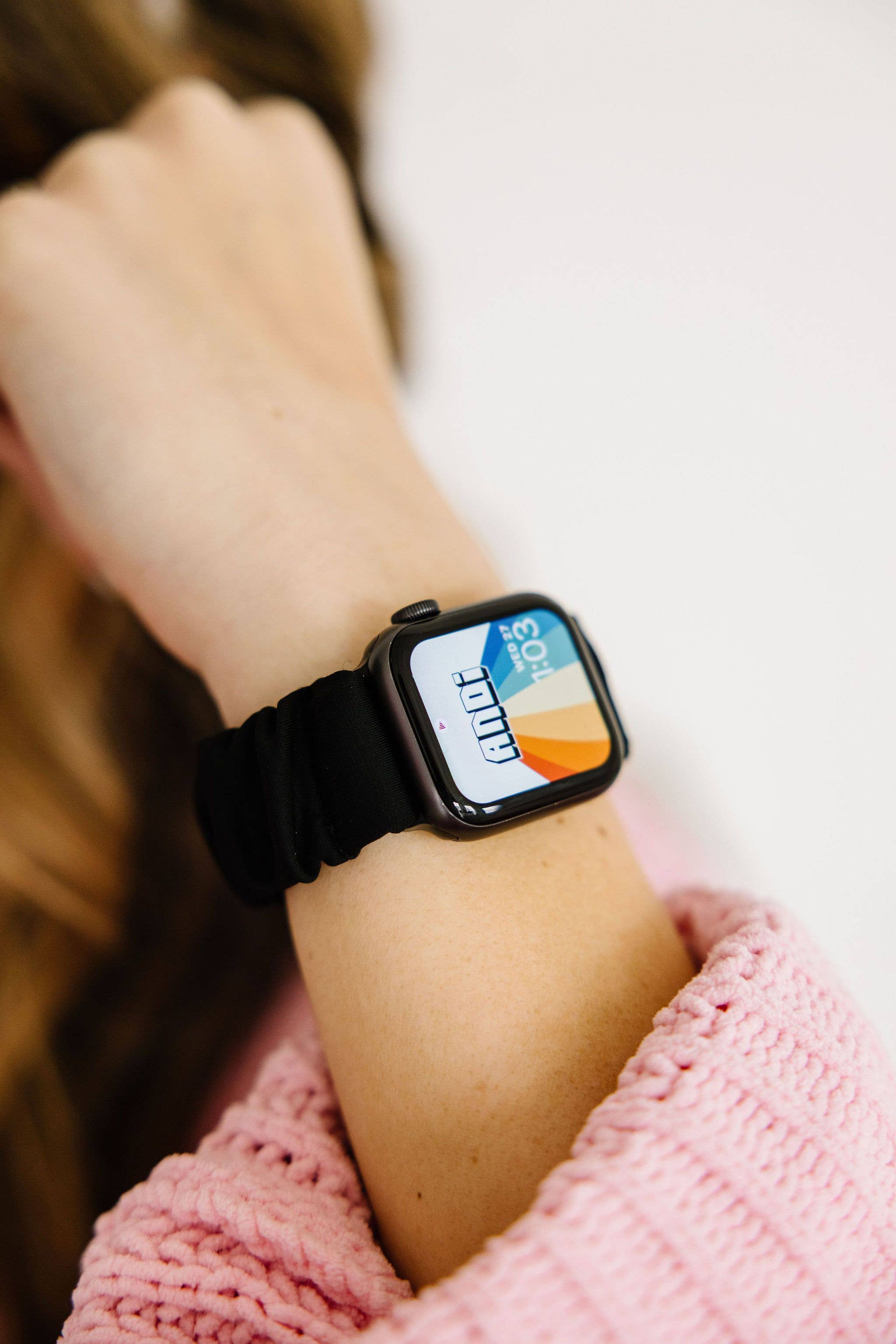 Shop Andi - Wholesale Watch Band/Strap - Women's - Black Athletic Scrunchie Band Compatible with Apple Watch5