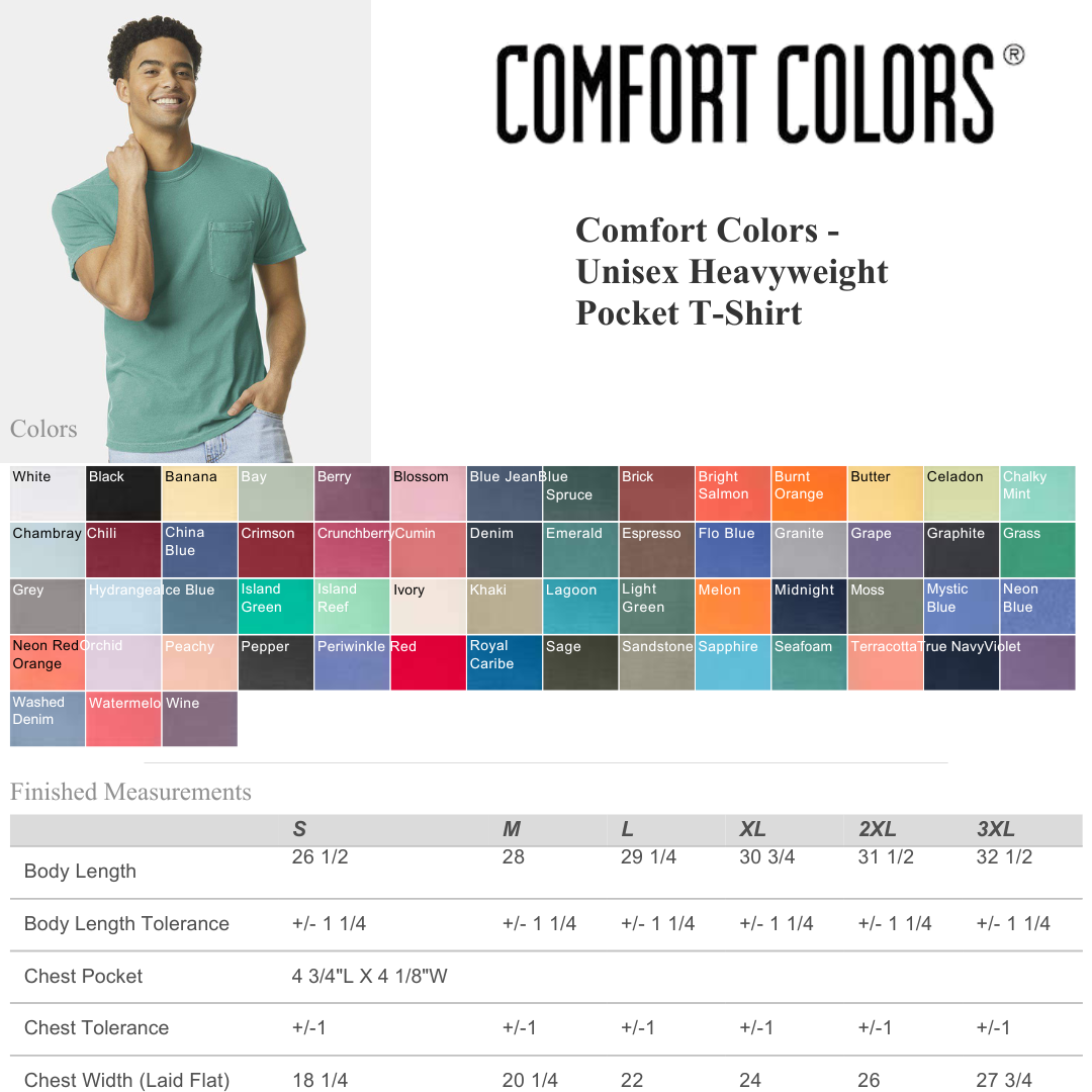 MYES BULK APPAREL - Vente T-shirt – unisexe - T-shirt Comfort Colors Heavyweight avec poche en 100 % coton filé à l'anneau4