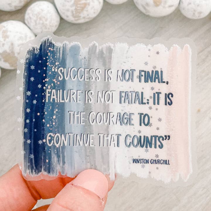 Savannah and James Co - Wholesale Sticker - Winston Churchill Quote Vinyl, Sticker, 3x3 in.0