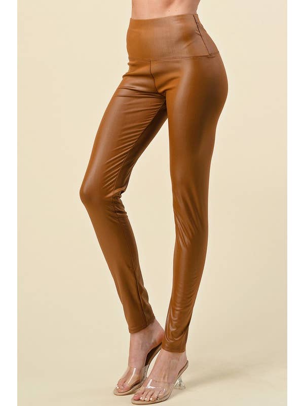 MIO WHOLESALE – wholesale Modeleggings – Dam – PPU05 HÖGHÖJDA VEGAN LÄDER LEGGINGS