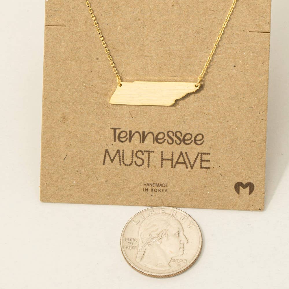 Fame Accessories - Wholesale Pendant/Charm Necklace - Tennessee State Pendant Necklace2