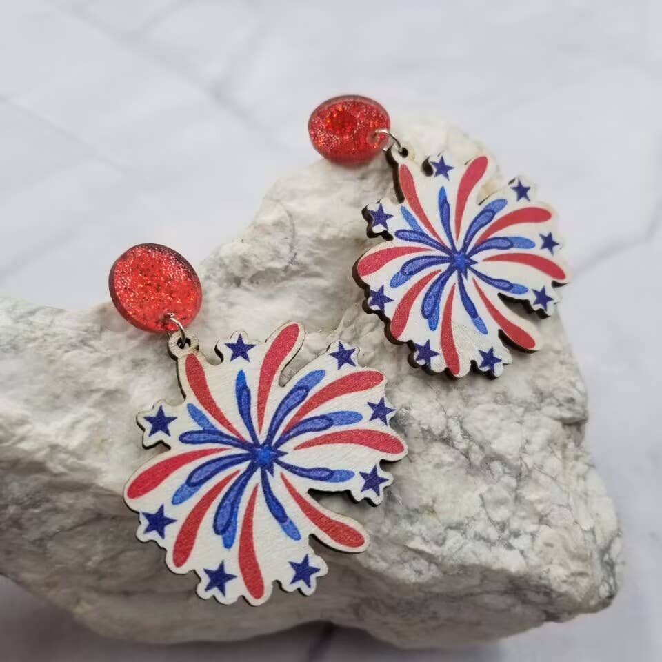 Happy Independence Day - Gold Hoop Earring – Erin's $5 Splurge