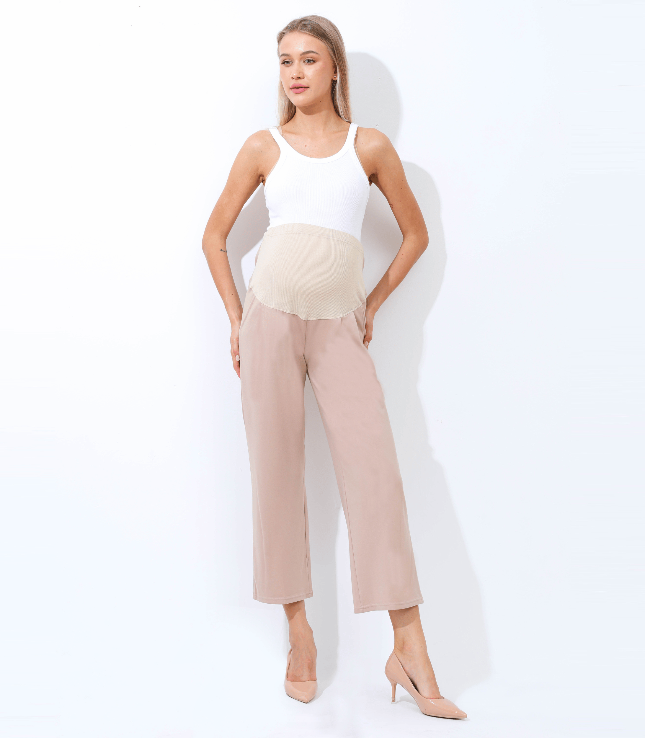 Alina Mae Maternity - Wholesale Pants - Maternity - Maternity Wide Leg Pant Wear to Work Office Pants40