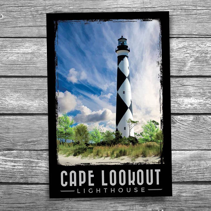 Cape Lookout Lighthouse Postcard for wholesale by Christopher Arndt Postcard Co.