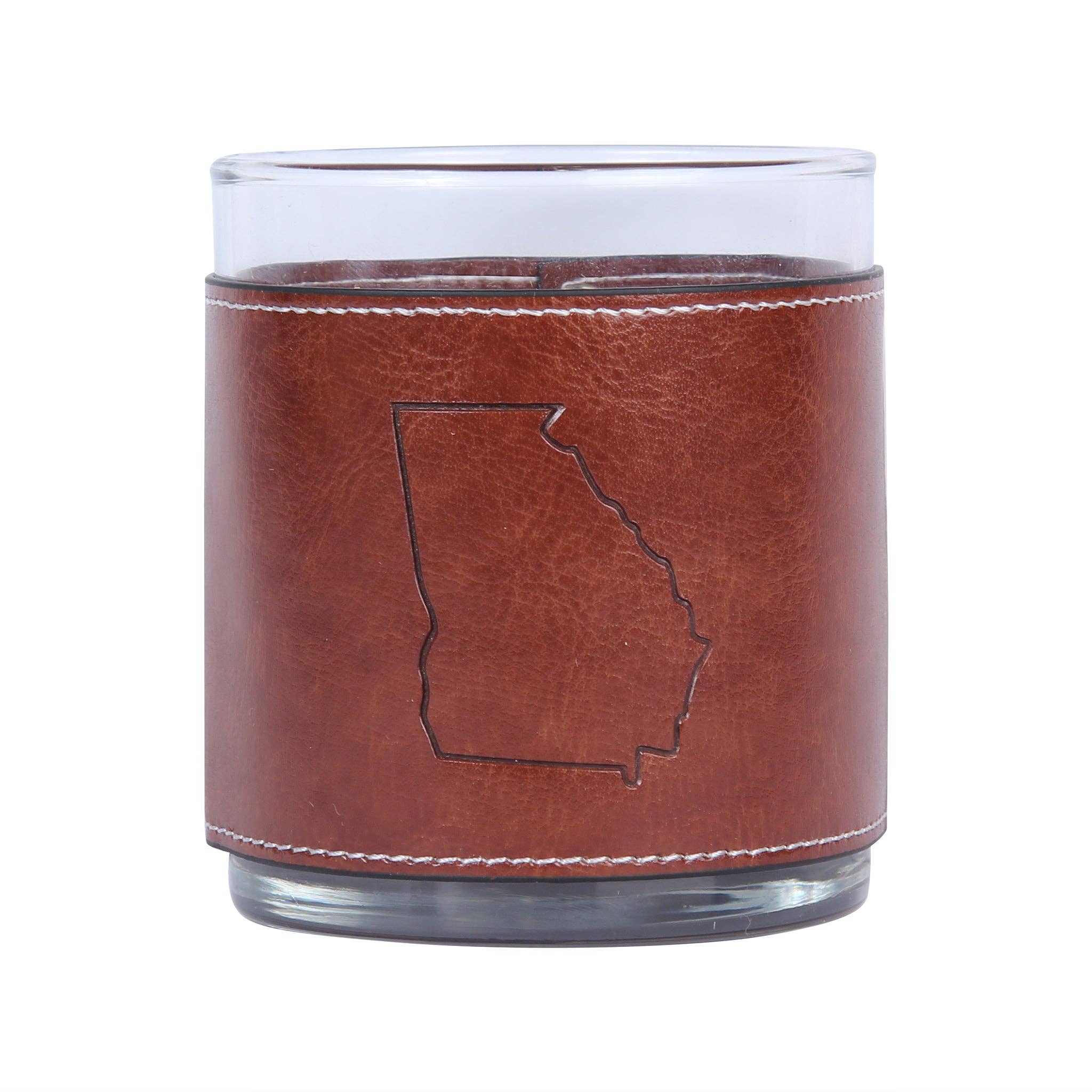 Barrel Down South – wholesale Cocktail/liquor glass – Georgia Faux Leather Rocks Glass