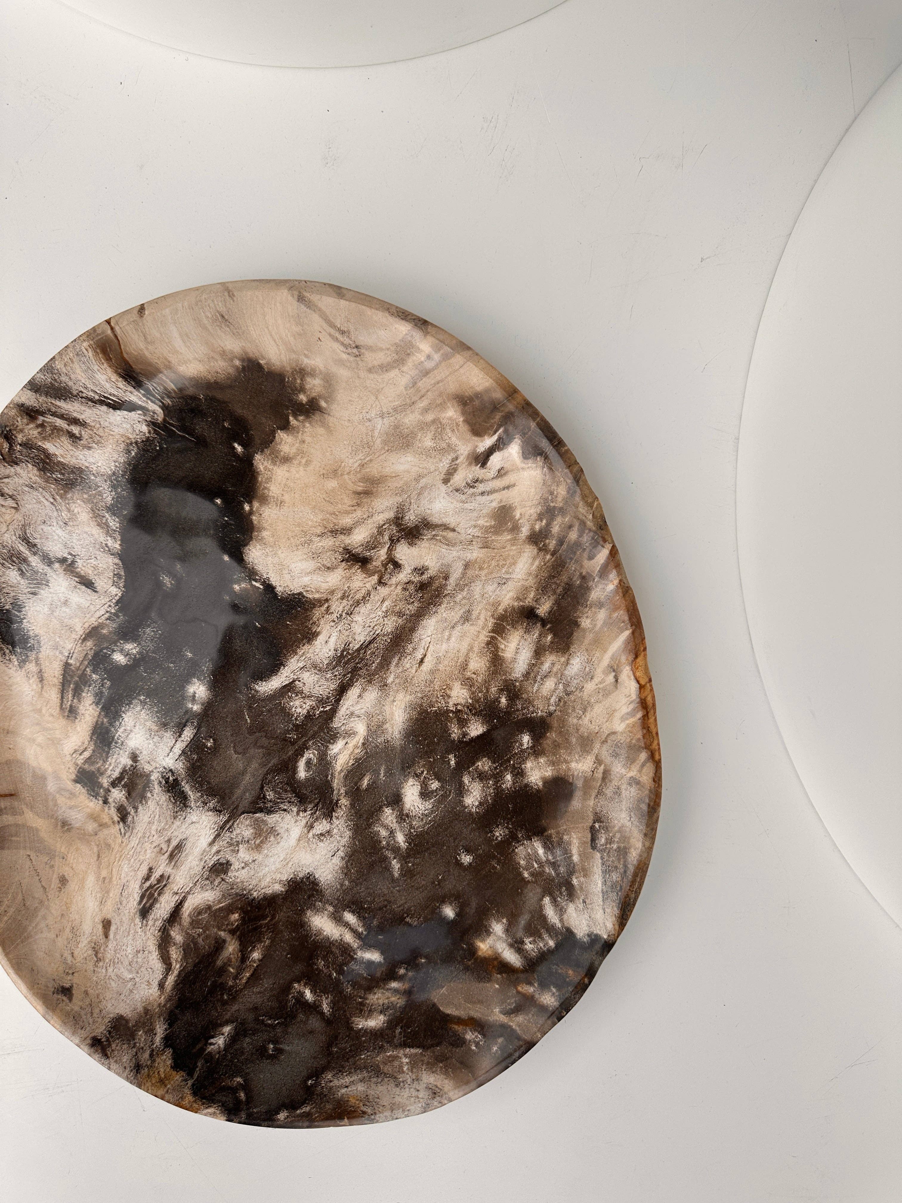 Office Objets - Vente Assiettes/plats/bols de décoration - Très grand vide poche ou plat en bois pétrifié22