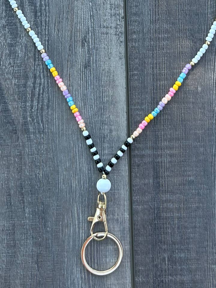 Seed Bead Lanyard with Breakaway Clasp for wholesale by JILLIAN INK LLC