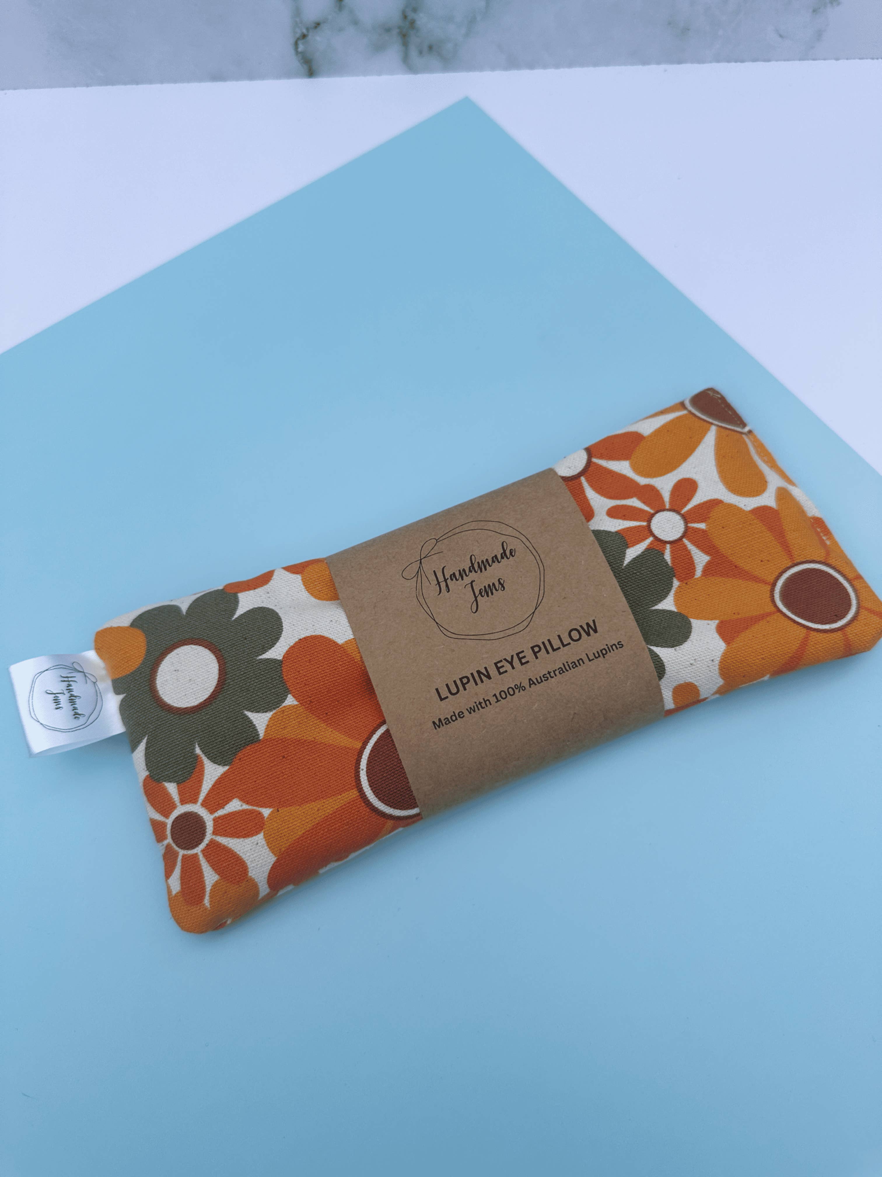 Handmade Jems - Wholesale Spa/therapy pillow - Orange Floral Lupin Eye Pillow