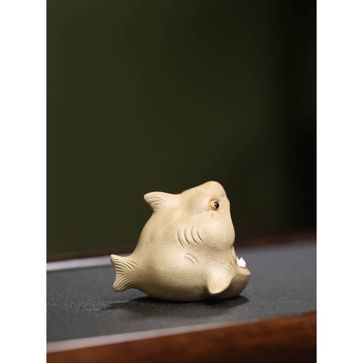 Gohobi (We cover U.S. import duties) - Vendita all'ingrosso Statuette decorative - Gohobi, decorazione da tè in ceramica fatta a mano in argilla YiXing, motivo: squalo17