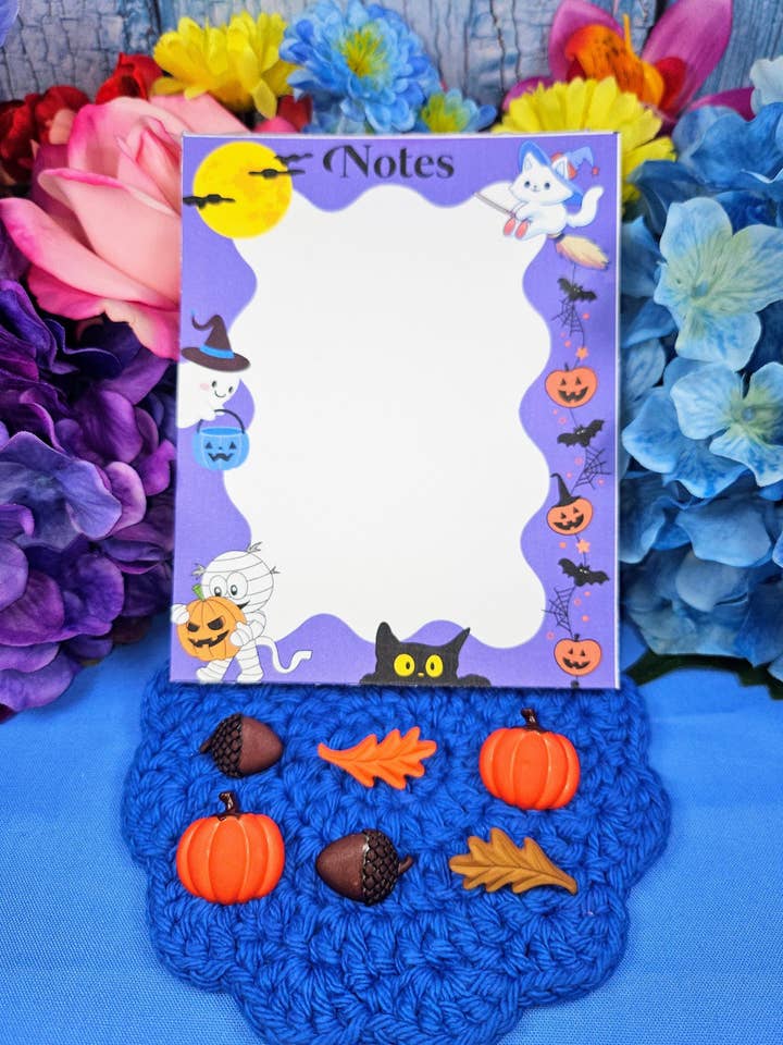 Bloc de notas Whiskers de Halloween feliz 4,25" x 5,5" para venta al por mayor de Autumnmist Boutique