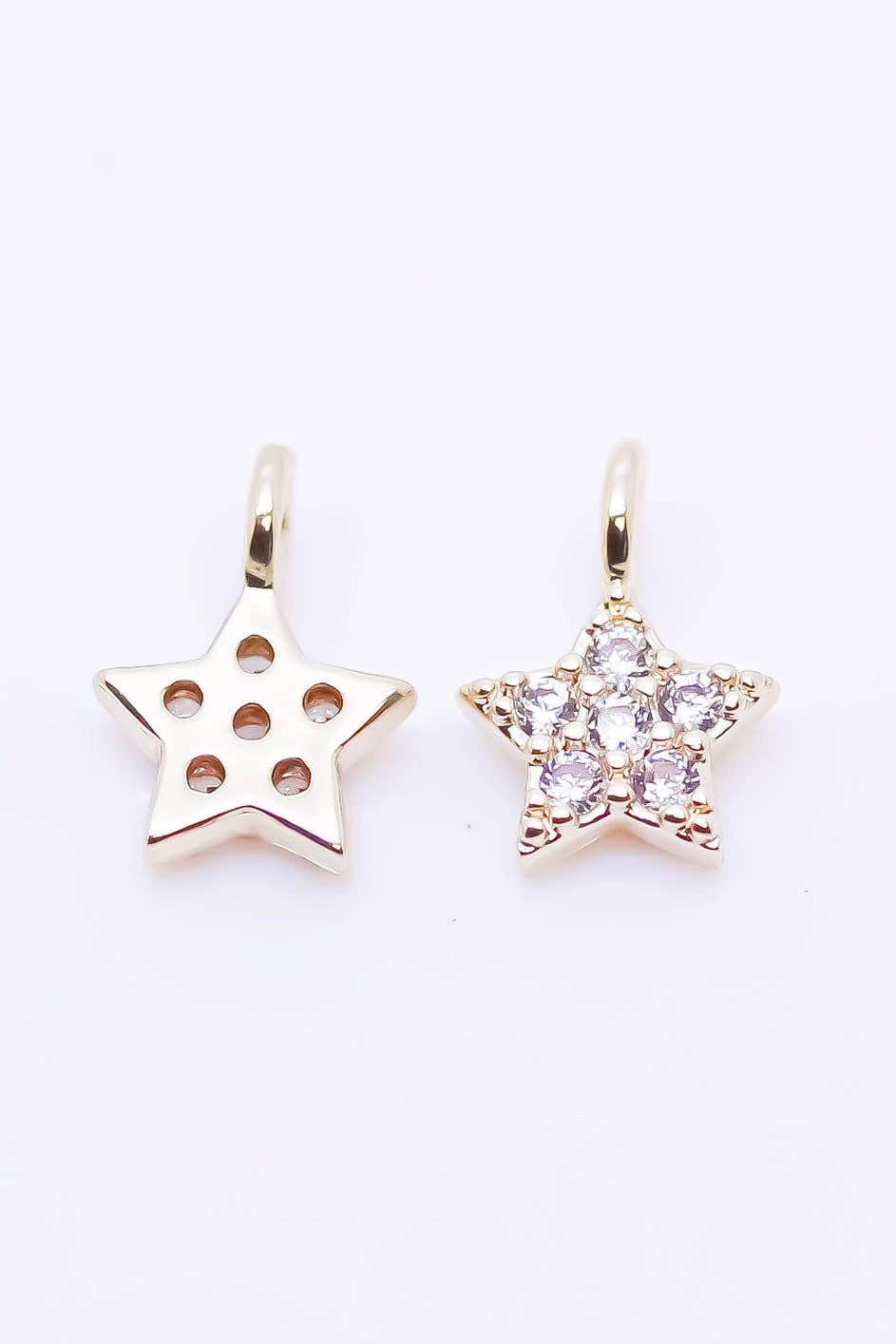 Jewel Pledge – Pendente/pingente individual por atacado – Ouro, Prata, Ouro Rosa CZ Estrela Encanto 5mm CPG-S-R4283