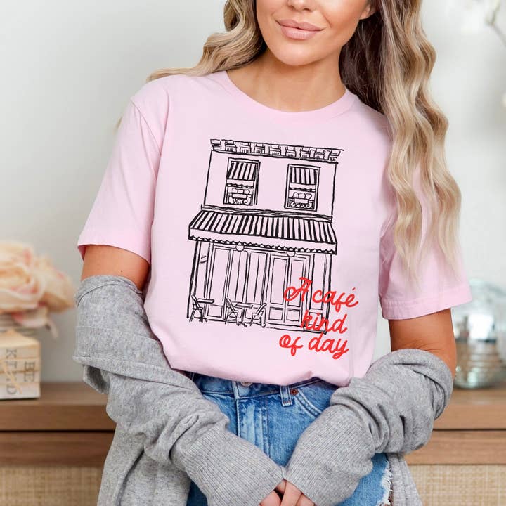 Cafédag Grafisk T-shirt för wholesale av DaisyChainDesignCo