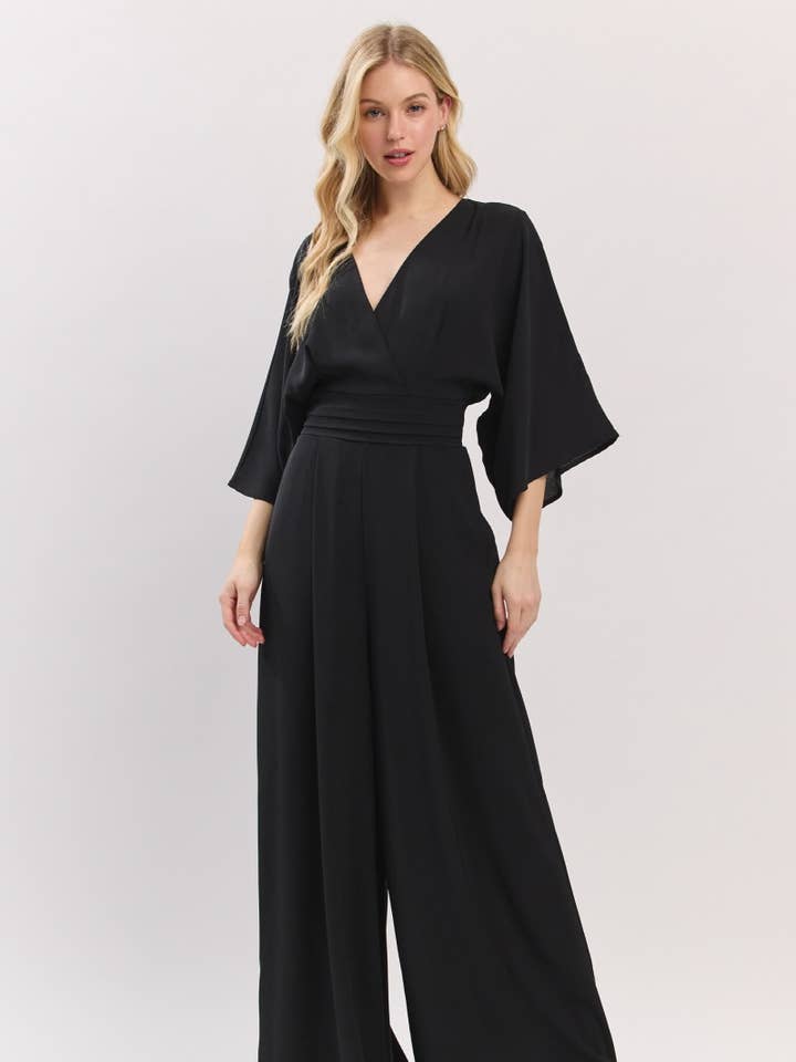 Kimono Jump-suit HR1914-BLACK for wholesale by B I G H I T Fashion
