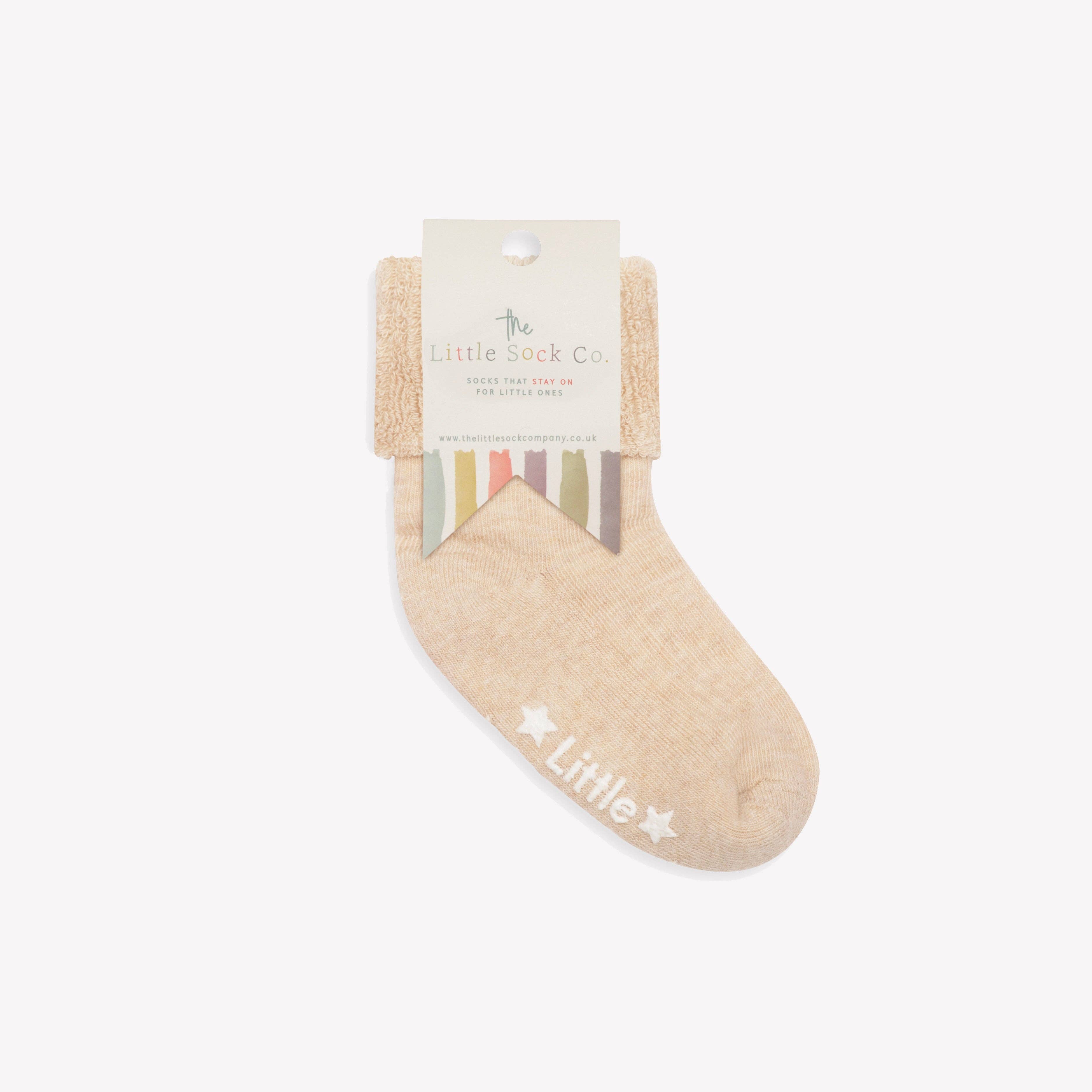 The Little Sock Company - Wholesale Socks - Kids & Baby - Cosy Stay On Winter Warm Non Slip Baby Socks in Biscuit1