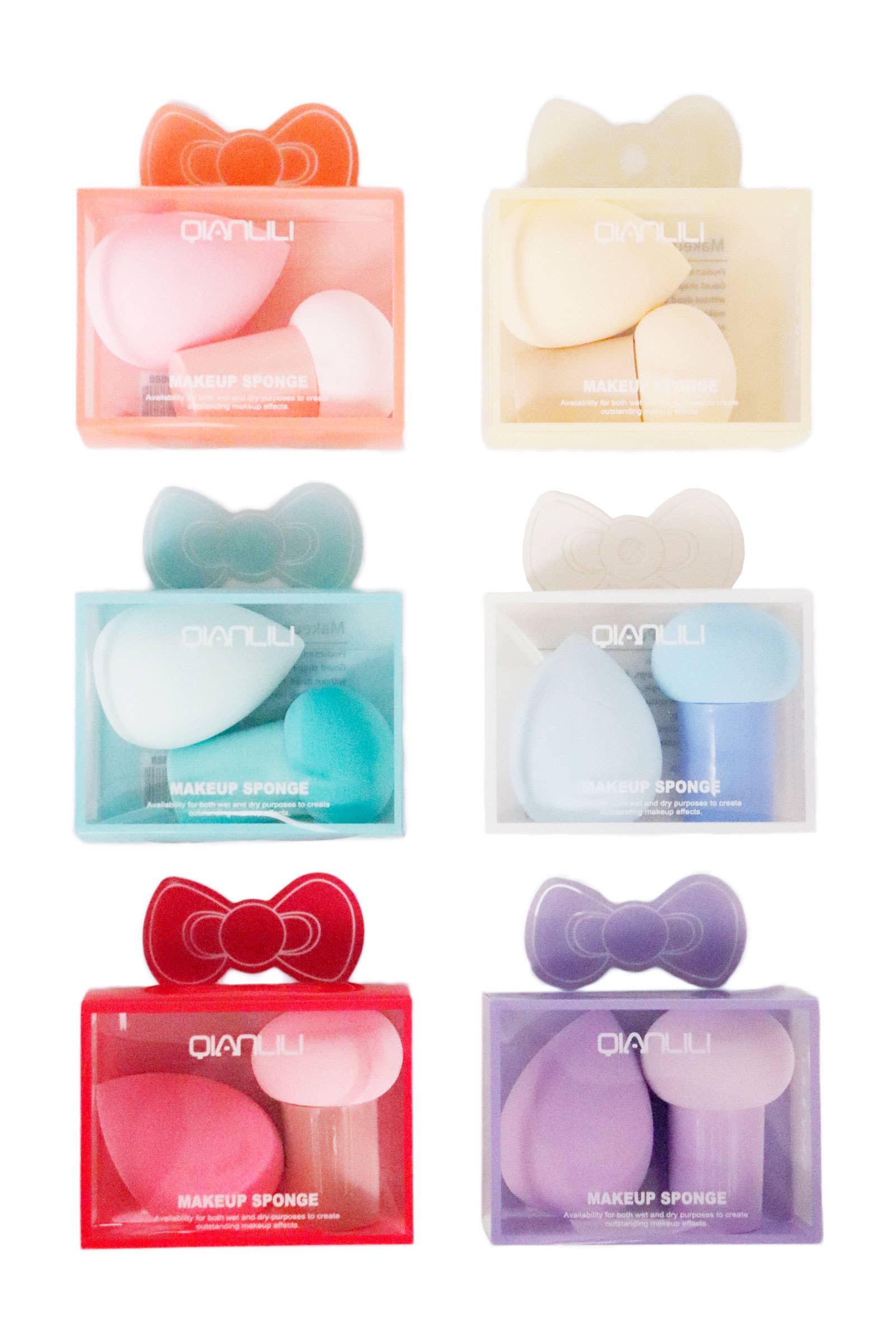 ASSORTED Pastel 2 Ct Makeup Blender Puff Sponge - 12 Pcs for wholesale on Faire1